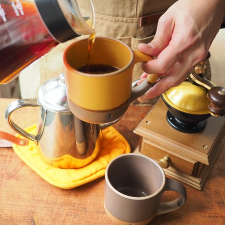 【BA001yl】 BRICKS MUG  yellow（半ツヤ釉薬）