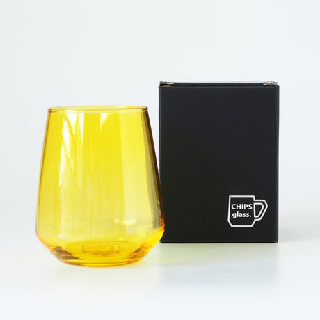 【CA009】CHIPS glass. -CLEAR- MUSTARD