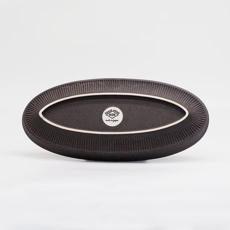 【M068bk】パンとごはんと... 盛りやすい器 - 長皿 -  OVAL PLATE L ブラック
