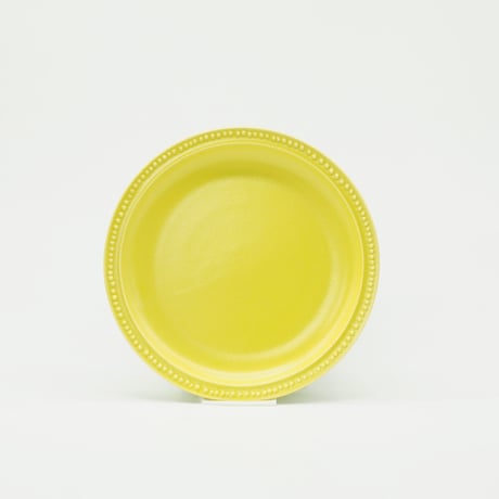 生産終了商品のため在庫限り【M048yl】パンとごはんと...　リムドット ラウンドプレート S yellow