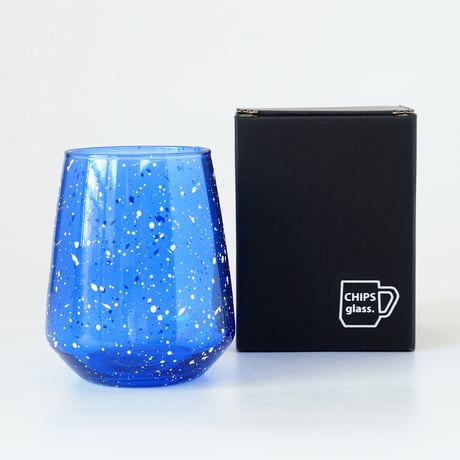 【CA002nw】CHIPS glass. -SPLASH- NAVY-WHITE