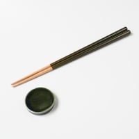 【H011ob】Heuge Chopsticks set oribe（箸＋箸置きセット 織部）