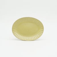 【M040yl】パンとごはんと... ひらひらの器 OVAL MINI PLATE イエロー