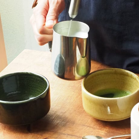 【H007ob】Heuge MATCHA oribe（抹茶碗 織部）