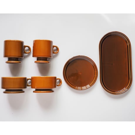 【SM004br】Smith Stacking Oval Plate -brown-