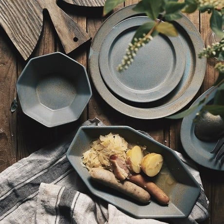 【AP009gy】Ancient Pottery BOWL L gray