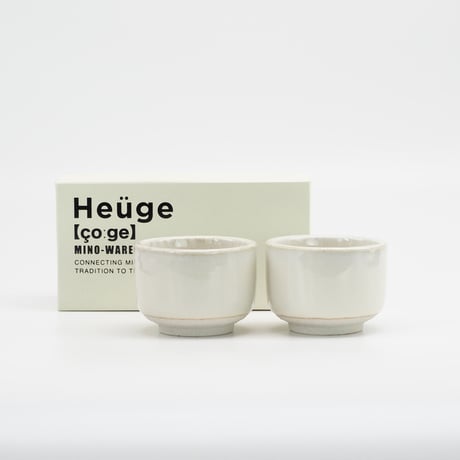 【H010sn】Heuge Sake Cups set 2 shino（ぐい呑み2個セット 志野）