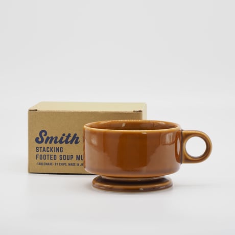 【SM002br】Smith Stacking Footed Soup Mug -brown-