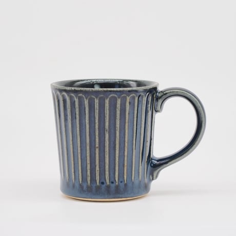 【M059nv】パンとごはんと... 削ぎ目 Mug  紺青（こんじょう/navy）