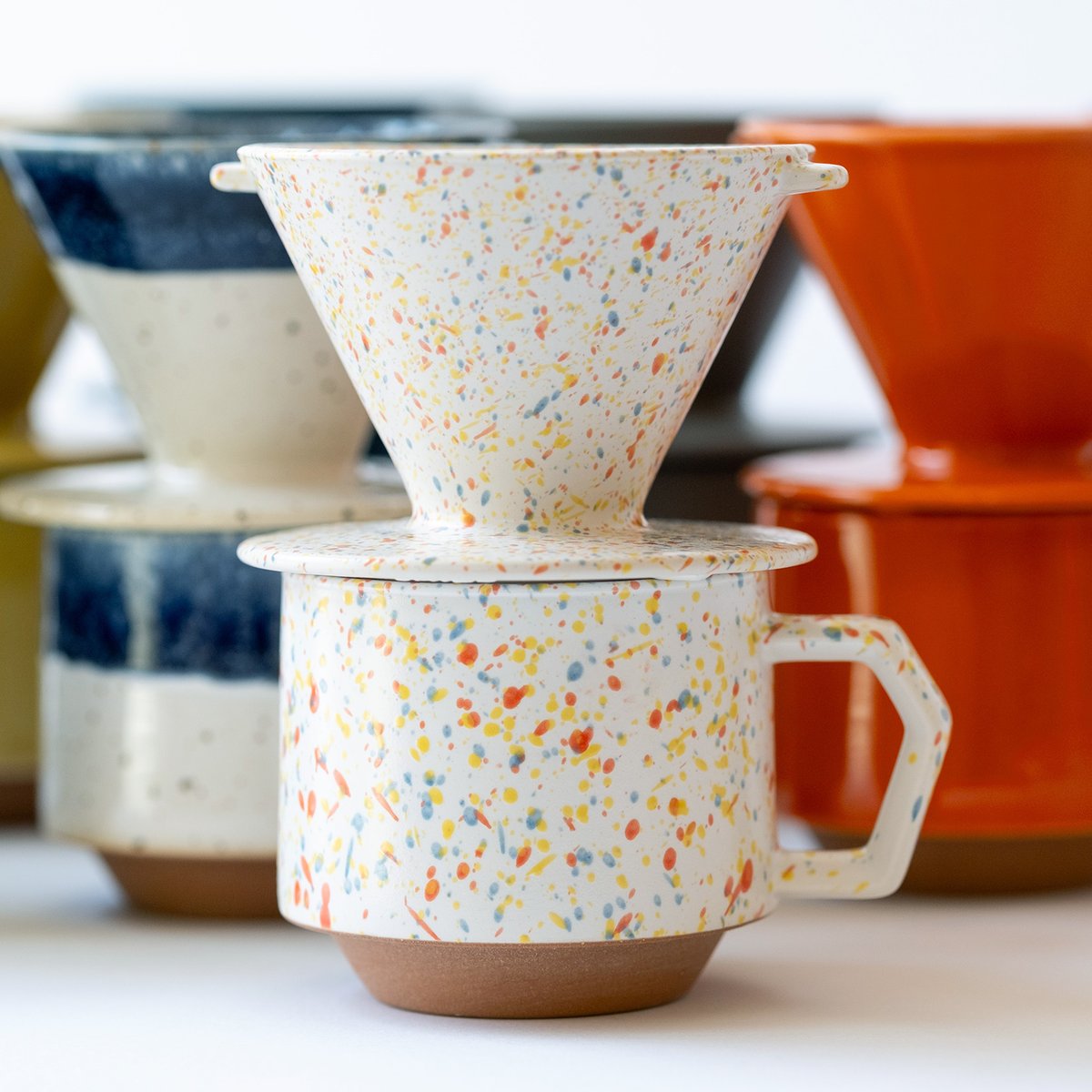 CD002wo】CHIPS dripper. SPLASH white-orange | C