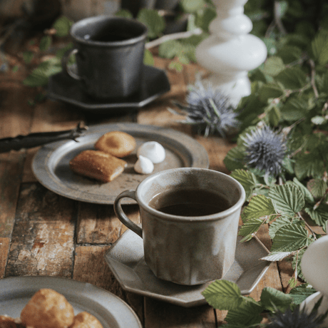 【AP012br】Ancient Pottery Octagonal CUP & SAUCER brass