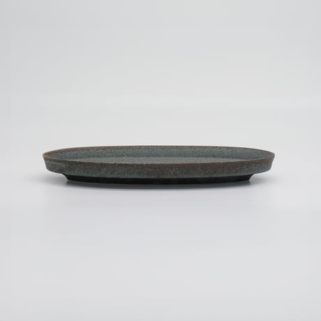 【M067gy】パンとごはんと... 盛りやすい器 - 長皿 -  OVAL PLATE M グレー