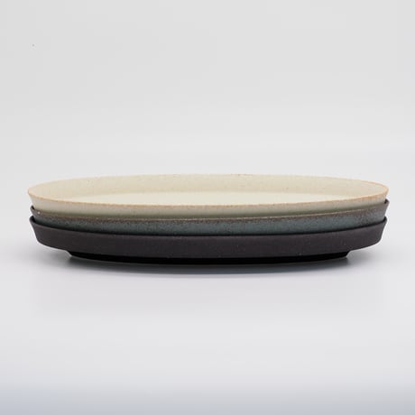 【M068bk】パンとごはんと... 盛りやすい器 - 長皿 -  OVAL PLATE L ブラック