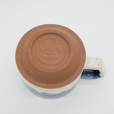 【CS006】CHIPS stack mug. PREMIUM white-navy drop