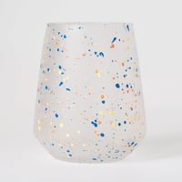 【CA002wo】CHIPS glass. -SPLASH- WHITE-ORANGE