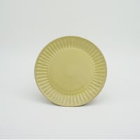 【M042yl】パンとごはんと... ひらひらの器 ROUND PLATE S イエロー