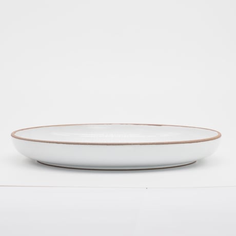 【BA003wh】 BRICKS PLATE  L white（ツヤ釉薬）