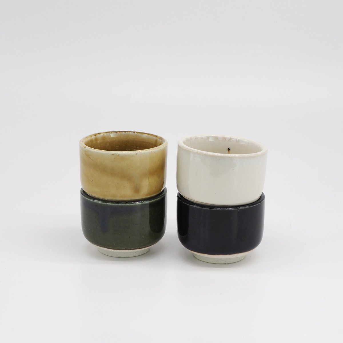H010ob】Heüge Sake Cups set 2 oribe（ぐい呑み2個セット 織