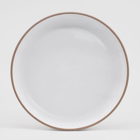 【BA003wh】 BRICKS PLATE  L white（ツヤ釉薬）