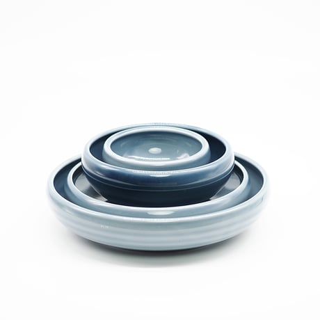【M061bl】パンとごはんと... たべやすい器 PLATE L あお