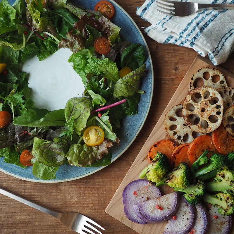 M002bl】パンとごはんと まるい縁取りの陶器 PLATE M blue | CH