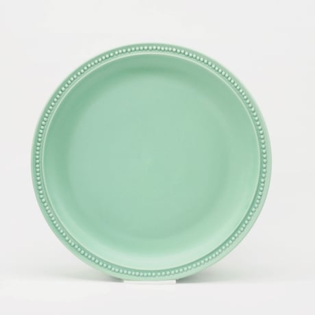 生産終了商品のため在庫限り【M049gr】パンとごはんと...　リムドット ラウンドプレート L green