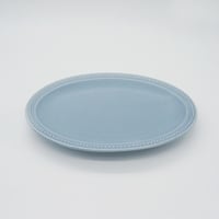 生産終了商品のため在庫限り【M016bg】パンとごはんと...　リムドット　オーバルプレート S blue-gray