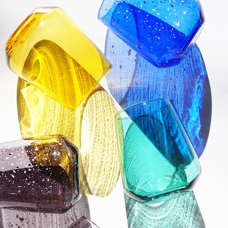 【CA010】CHIPS glass. -CLEAR- D.GREEN