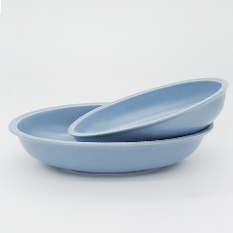 生産終了商品のため在庫限り【M027bg】パンとごはんと...　リムドット　オーバルボウル S blue-gray