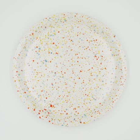 【CP002wo】CHIPS plate. -L- SPLASH white-orange