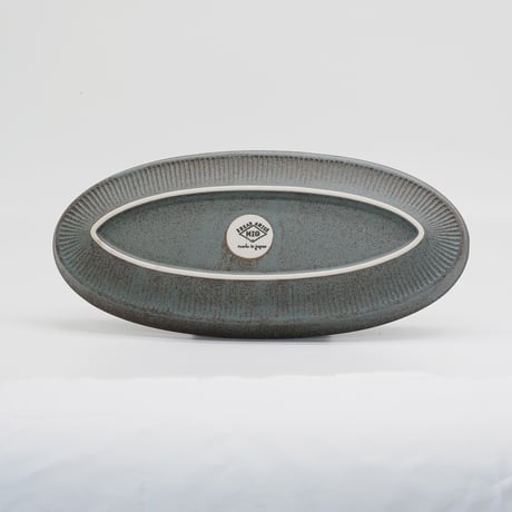 【M068gy】パンとごはんと... 盛りやすい器 - 長皿 -  OVAL PLATE L グレー