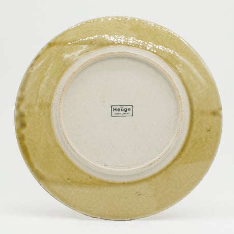 【H006kz】Heuge PLATE L kizeto（八寸平皿 黄瀬戸）