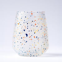【CA002wo】CHIPS glass. -SPLASH- WHITE-ORANGE