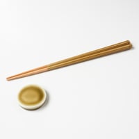 【H011kz】Heuge Chopsticks set kizeto（箸＋箸置きセット 黄瀬戸）