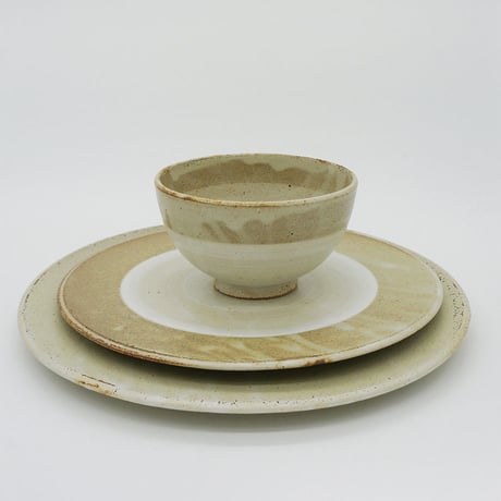 【M004gy】パンとごはんと...  まるい縁取りの陶器 RICE BOWL gray