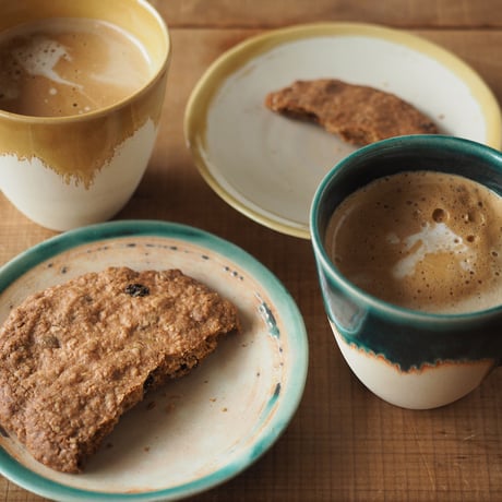 【M015tb】パンとごはんと...　艶釉の器 MUG turkey blue
