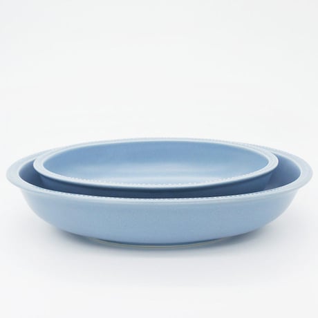 生産終了商品のため在庫限り【M027bg】パンとごはんと...　リムドット　オーバルボウル S blue-gray