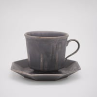 【AP012br】Ancient Pottery Octagonal CUP & SAUCER brass