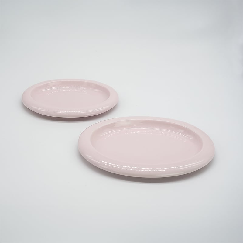 M063pk】パンとごはんと ポップな器 OVAL PLATE M ピンク | CHI