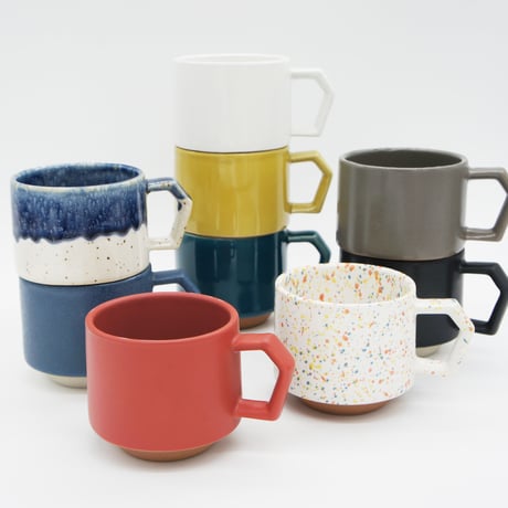 【CS006】CHIPS stack mug. PREMIUM white-navy drop