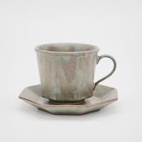 【AP012gy】Ancient Pottery Octagonal CUP & SAUCER gray