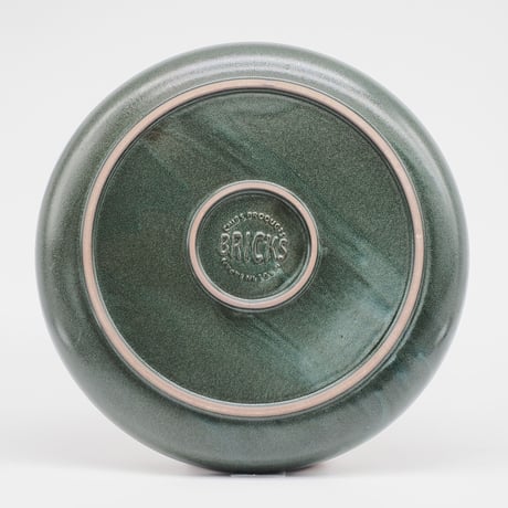 【BA003gr】 BRICKS PLATE L green（半ツヤ釉薬）