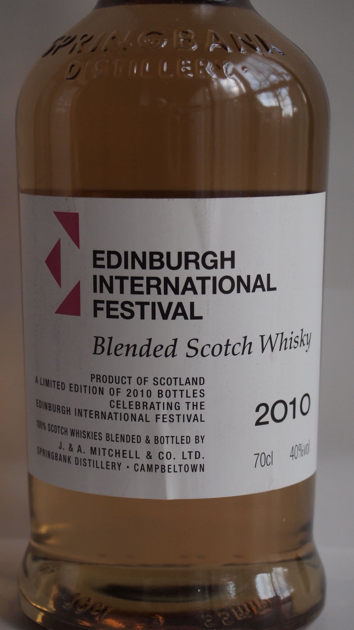 【限定品】スプリングバンク2010エディンバラ インターナショナルフェスティバル Springbank Edinburg Festival 2010 Edição Limitada
