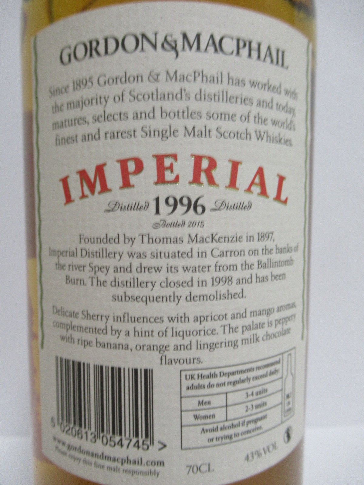 インペリアル 20年 Imperial 1996 Gordon & MacPhail | MA