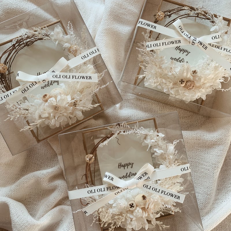 最短翌日発送］祝電ギフト sugar white真鍮フォトフレームリース