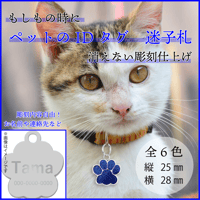 災害時に活躍！ペットのIDタグ◆ペットの迷子札◆足型ステンレス製◆名入れ刻印