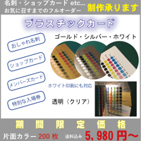 プラスチックカード・プラ名刺◆高品質・格安名刺制作◆y5k名刺