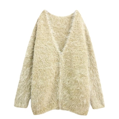 LAME SHAGGY CARDIGAN　岩田屋定番コレクション掲載商品