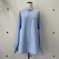 コットンキュプラ刺繍入りビックシャツ/BL-2025SAX