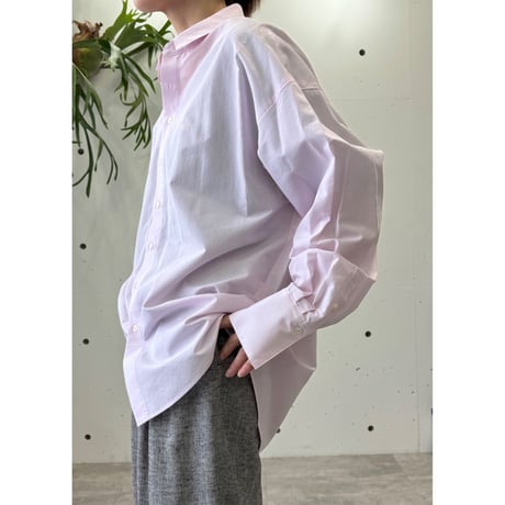 コットンキュプラ刺繍入りビックシャツ/BL-2025PNK